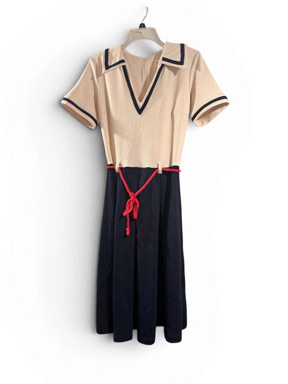 Tatyana Cream and Navy Sailor Swing Medium